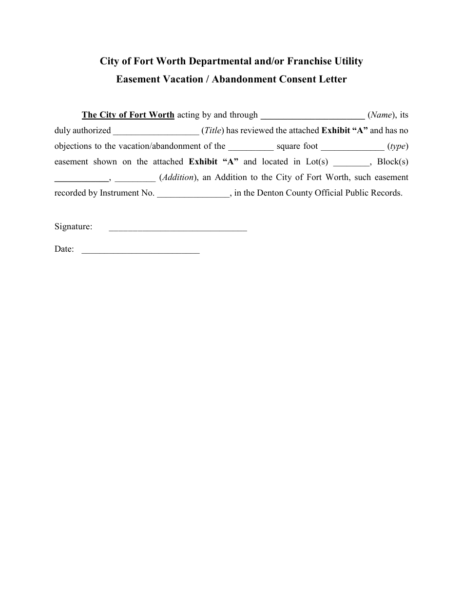 Application to Petition Abandonment or Vacation of Easement - City of Fort Worth, Texas, Page 6