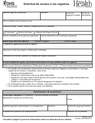 Document preview: Formulario MSC2093 Solicitud De Acceso a Los Registros - Oregon (Spanish)