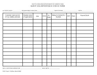 SCDC Form 1-18 Guest Volunteer Information - South Carolina, Page 2