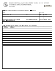 Form SFN270 Request for Replacement Benefits Due to Loss of Snap Benefits - North Dakota