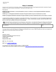 Form SFN270 Request for Replacement Benefits Due to Loss of Snap Benefits - North Dakota, Page 2