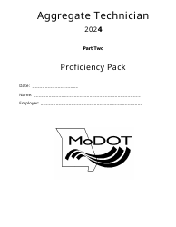 Document preview: Part 2 Aggregate Technician Proficiency Pack - Missouri, 2024