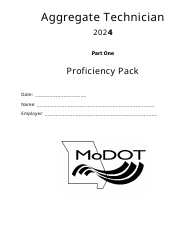 Document preview: Part 1 Aggregate Technician Proficiency Pack - Missouri, 2024