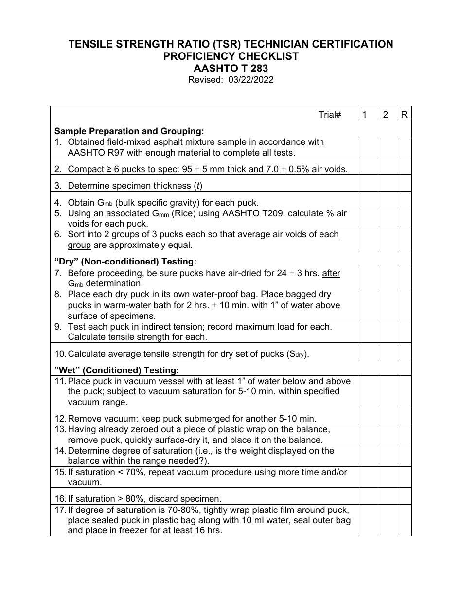 Tensile Strength Ratio Certification Proficiency Examination - Missouri, Page 2
