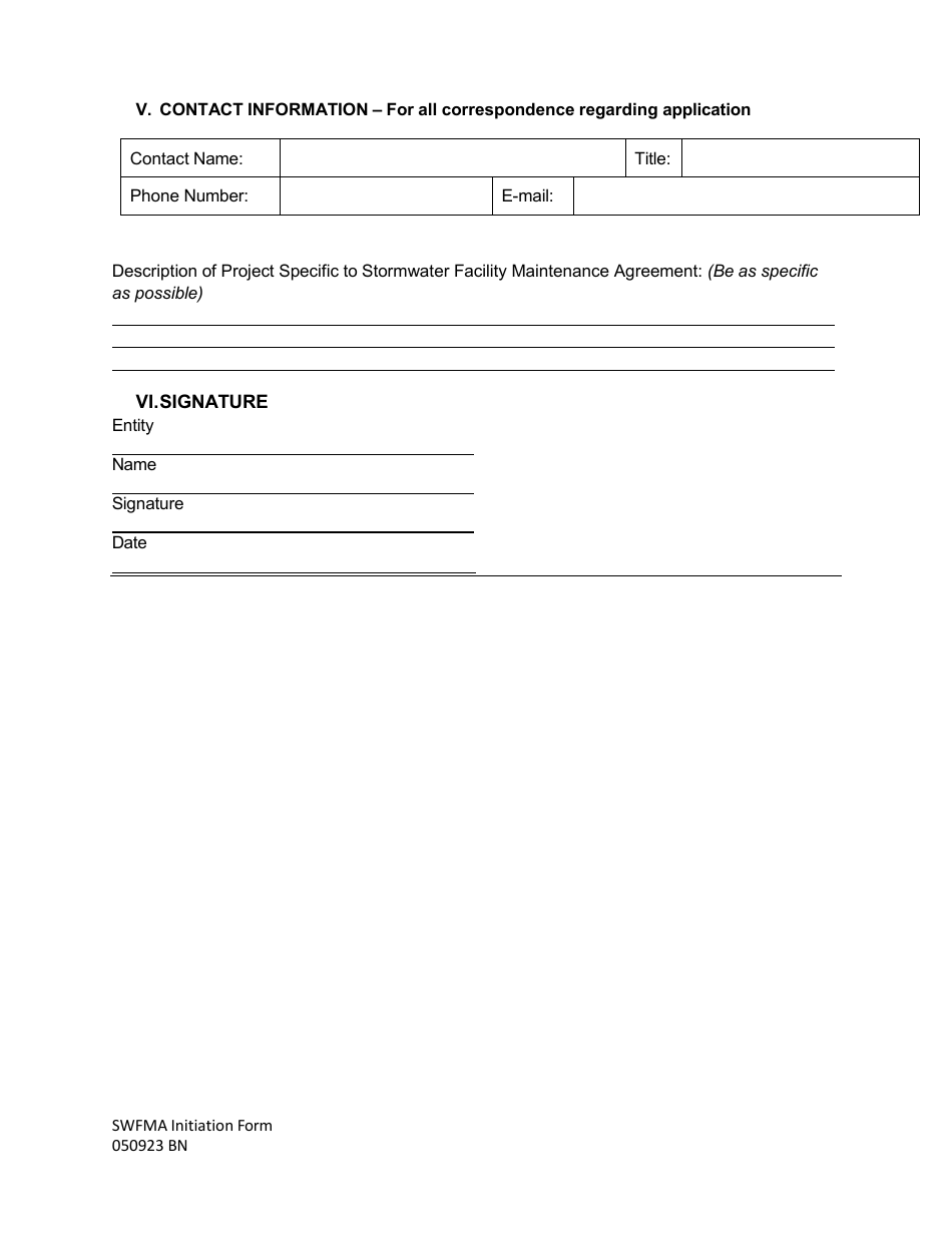 Stormwater Facility Maintenance Agreement Initiation Form - City of Fort Worth, Texas, Page 3
