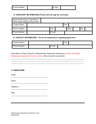 Maintenance Agreement Amendment Initiation Form - City of Fort Worth, Texas, Page 2