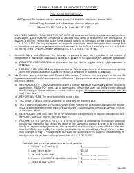 Annual Insurance Entities Franchise Tax Report - Authorized Capital Stock - Arkansas, Page 2