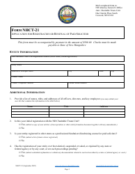 Form NHCT-21 Application for Registration or Renewal of Paid Solicitor - New Hampshire