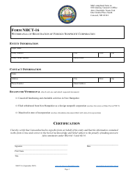 Document preview: Form NHCT-16 Withdrawal of Registration of Foreign Nonprofit Corporation - New Hampshire