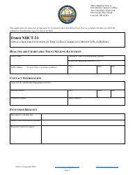 Document preview: Form NHCT-33 Application for Extension of Time to File Community Benefits Plan Report - New Hampshire