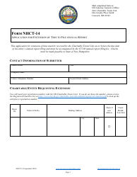 Document preview: Form NHCT-14 Application for Extension of Time to File Annual Report - New Hampshire