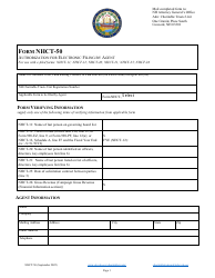 Form NHCT-50 Authorization for Electronic Filing by Agent - New Hampshire