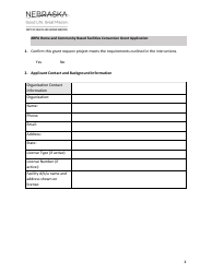 Arpa Home and Community Based Facilities Conversion Grant Application - Nebraska, Page 4