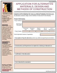 Document preview: Form 102 Application for Alternative Materials, Design and Methods of Construction - City of Berkeley, California