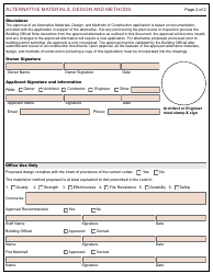 Form 102 Application for Alternative Materials, Design and Methods of Construction - City of Berkeley, California, Page 2