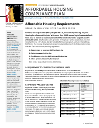 Document preview: Affordable Housing Compliance Plan Form - City of Berkeley, California