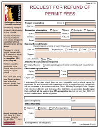 Document preview: Form 119 Request for Refund of Permit Fees - City of Berkeley, California