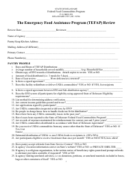 The Emergency Food Assistance Program (Tefap) Review - Delaware