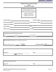 Document preview: Form FPEGINV Parent Education Invoice for Security Guard - West Virginia