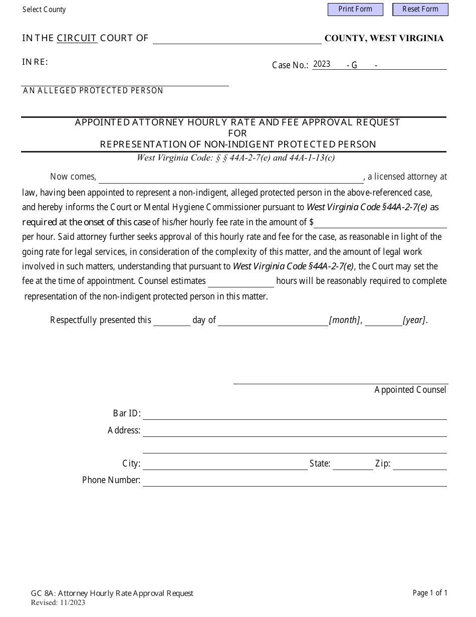 Form GC8A Download Fillable PDF or Fill Online Appointed Attorney