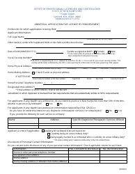 Universal Application for License by Endorsement - New Hampshire