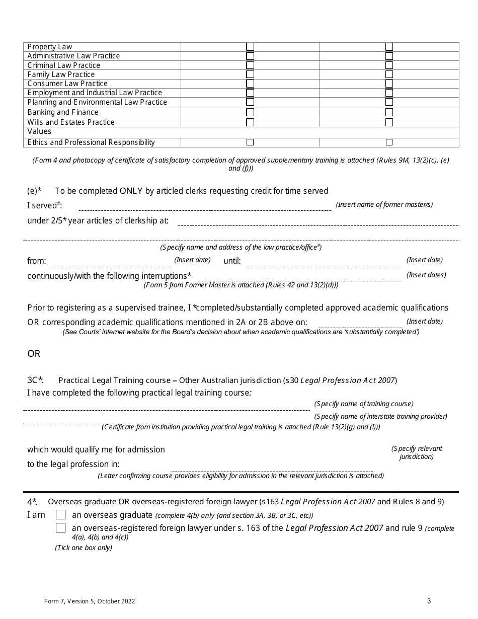 Form 7 Statement of Eligibility and Suitability - Queensland, Australia, Page 3