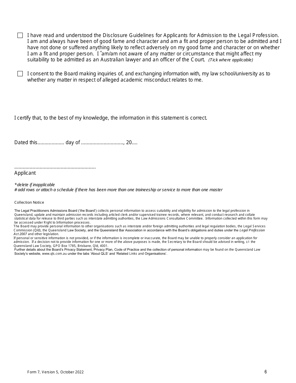 Form 7 Fill Out Sign Online And Download Printable Pdf Queensland Australia Templateroller 3182