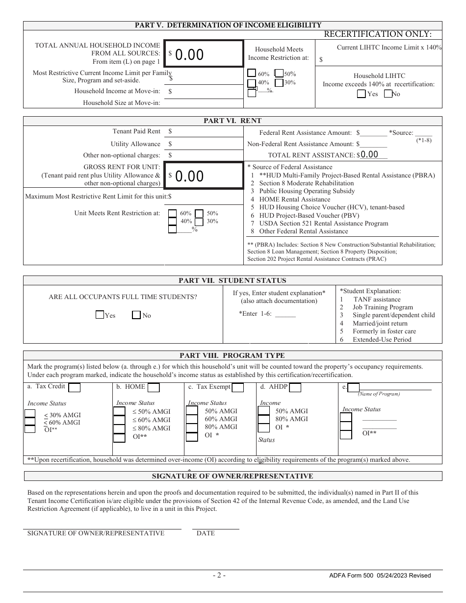 Adfa Form 500 Fill Out Sign Online And Download Fillable Pdf Arkansas Templateroller 3403