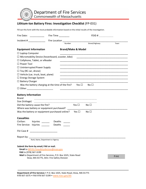 Form FP-031  Printable Pdf