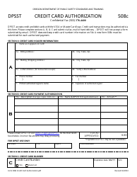 Document preview: Form 508C Credit Card Authorization - Oregon