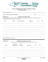 Document preview: Form GC-2A Application for Games of Chance License (Cont.) - New York