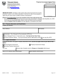 Form ARB001E Property Assessment Appeal Form - Ontario, Canada, Page 4