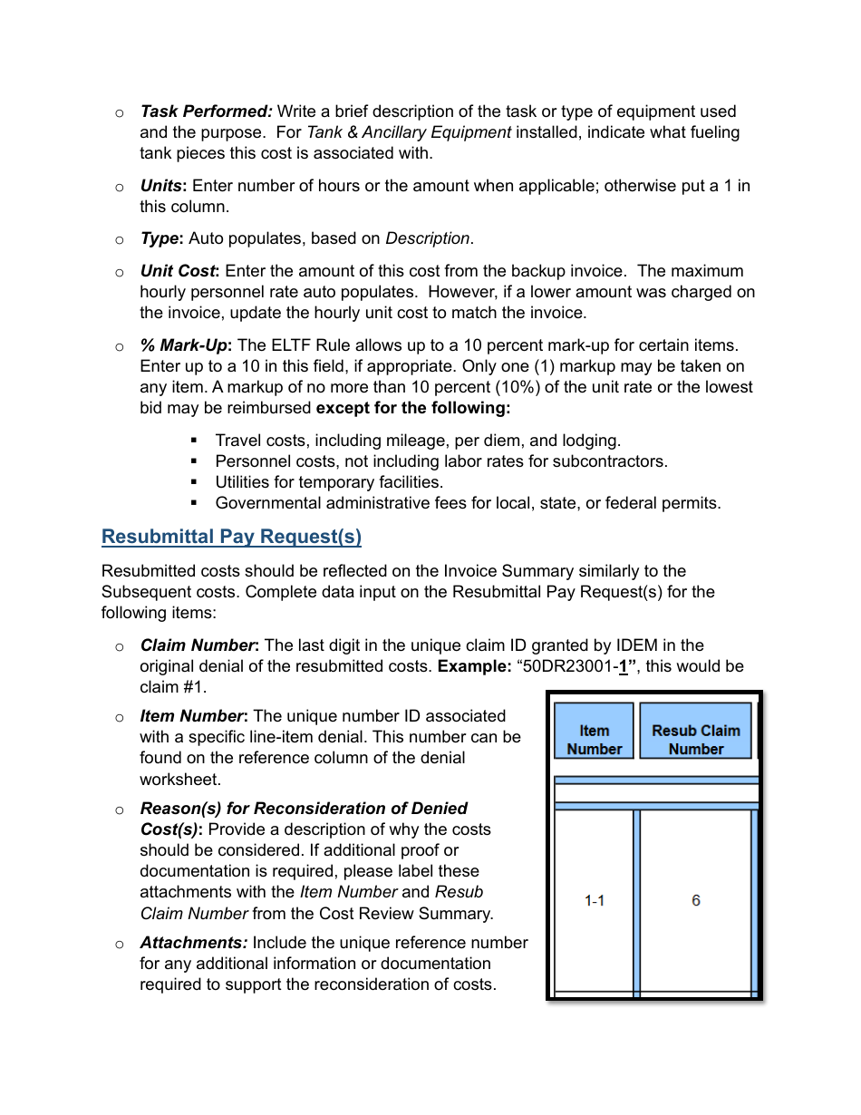 Instructions for State Form 57322 Excess Liability Trust Fund Application for Ust Decommissioning or Replacement Costs - Indiana, Page 6