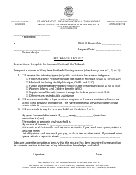 Document preview: Fee Waiver Request - Michigan