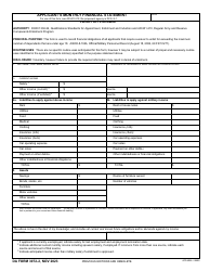 Document preview: DA Form 3072-2 Applicant's Monthly Financial Statement