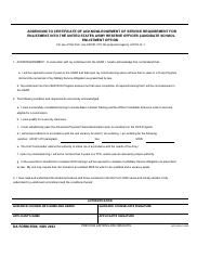 Document preview: DA Form 5586 Addendum to Certificate of Acknowledge of Service Requirement for Enlistment Into the United States Army Reserve Officer Candidate School Enlistment Option