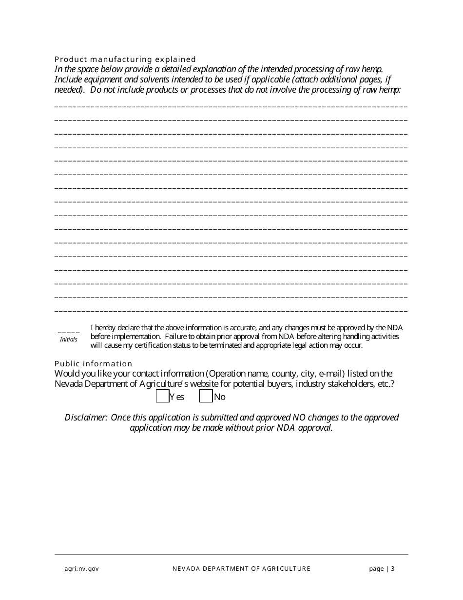 Hemp Handler Application - Nevada, Page 3