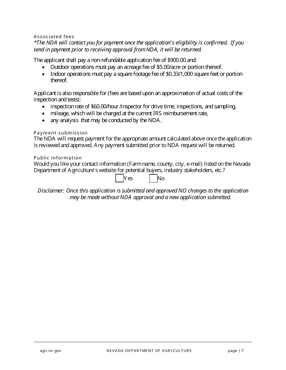 Hemp Grower Application - Nevada, Page 7