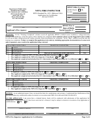 Document preview: NFPA Fire Inspector Application for Certification - Oregon