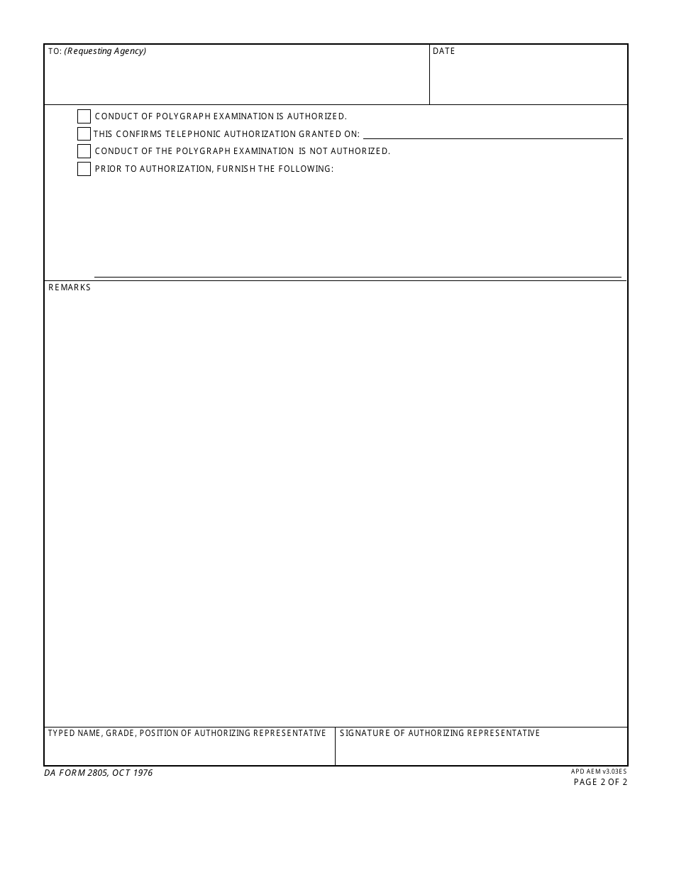 DA Form 2805 - Fill Out, Sign Online and Download Fillable PDF ...