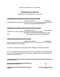 Document preview: Vra and Erp Certification - Statement for Loan Guarantees and Loan Insurance