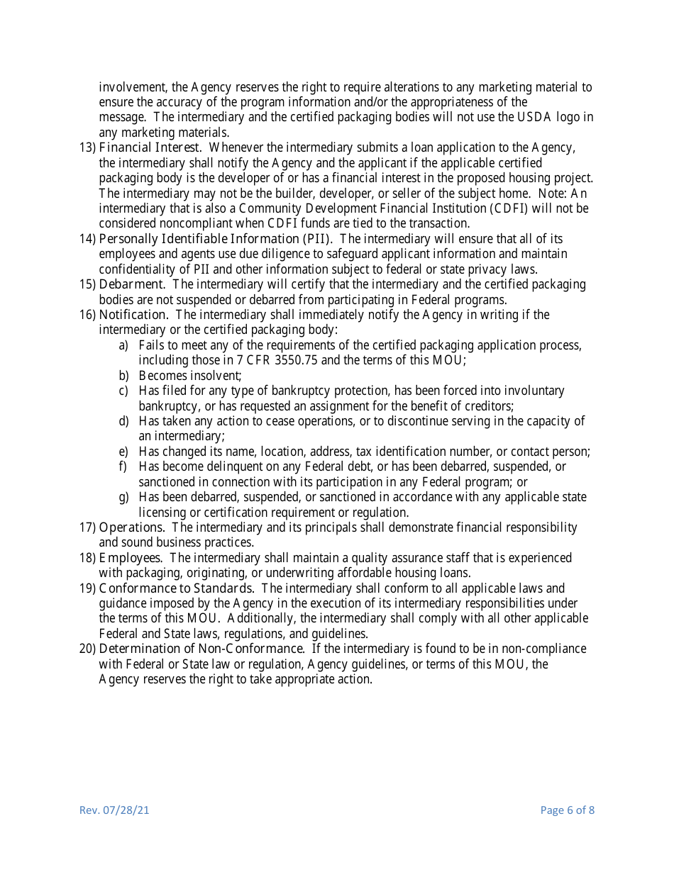 Memorandum of Understanding, Page 6
