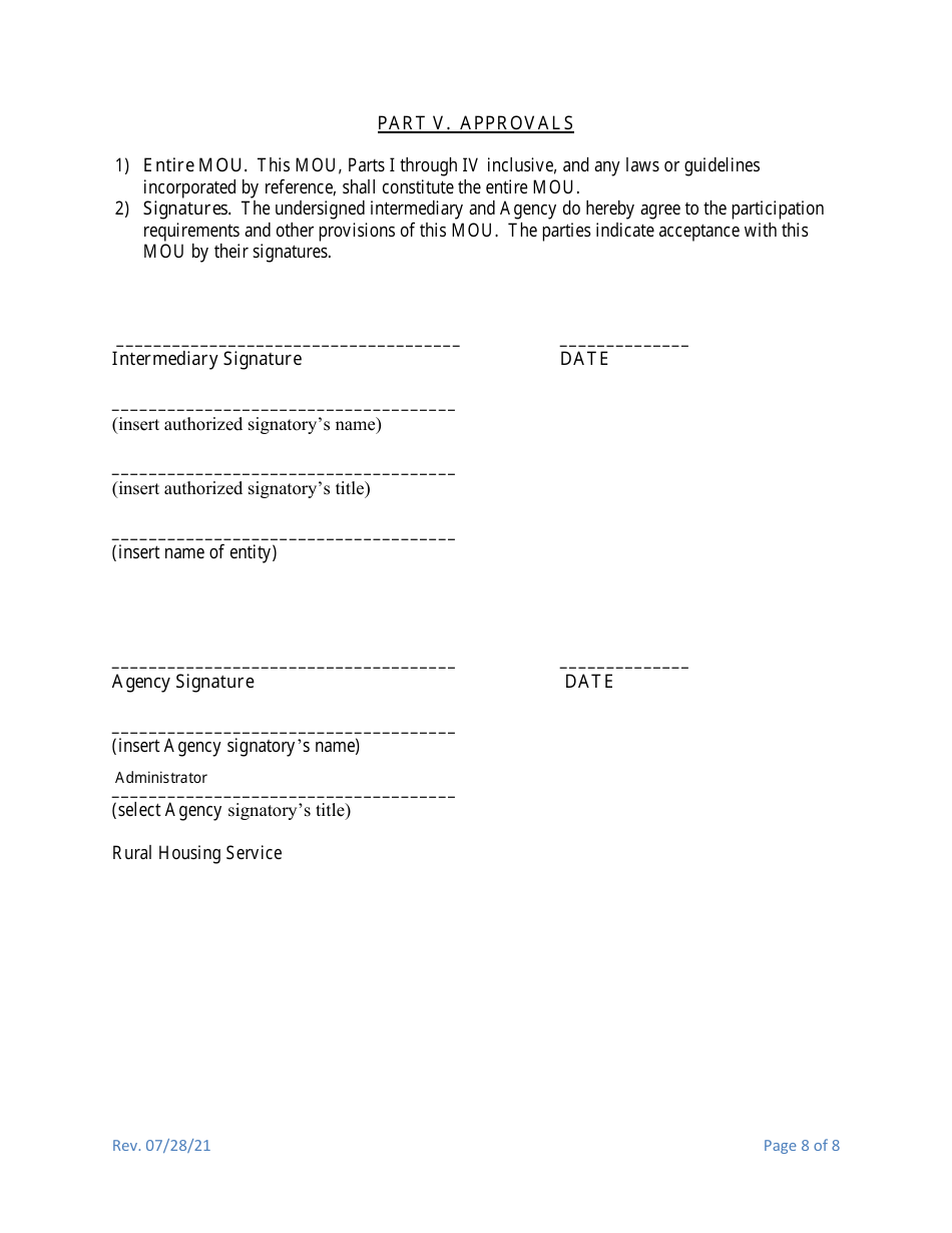 Memorandum of Understanding, Page 8