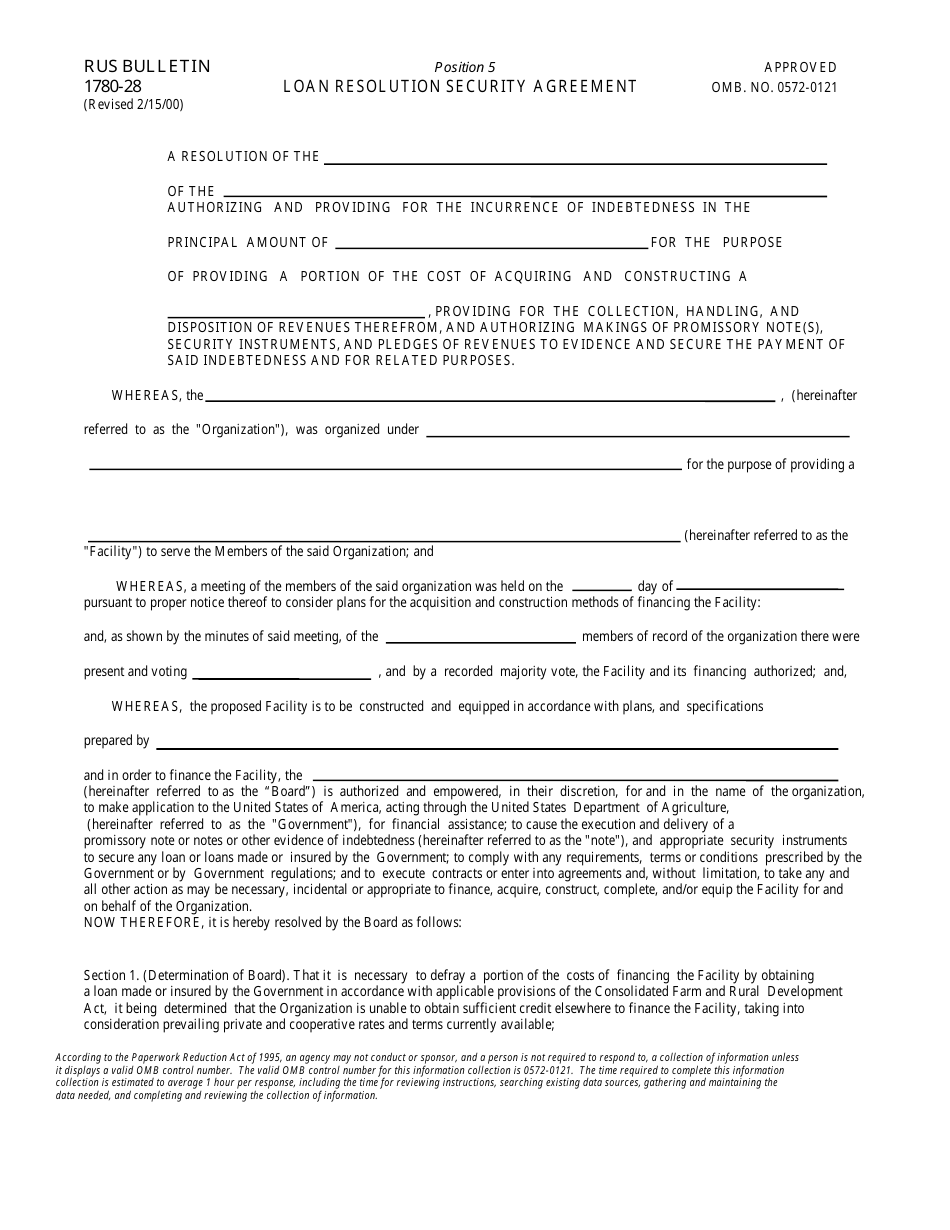 Loan Resolution Security Agreement - Fill Out, Sign Online and Download ...