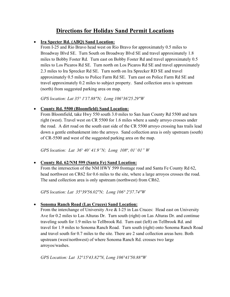 Permit to Collect and Remove up to 20 Gallons of Farolito Sand From New Mexico State Trust Land - New Mexico, Page 3