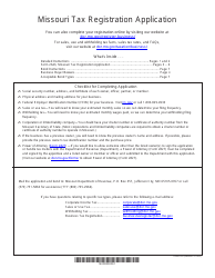 Form 2643 Missouri Tax Registration Application - Missouri
