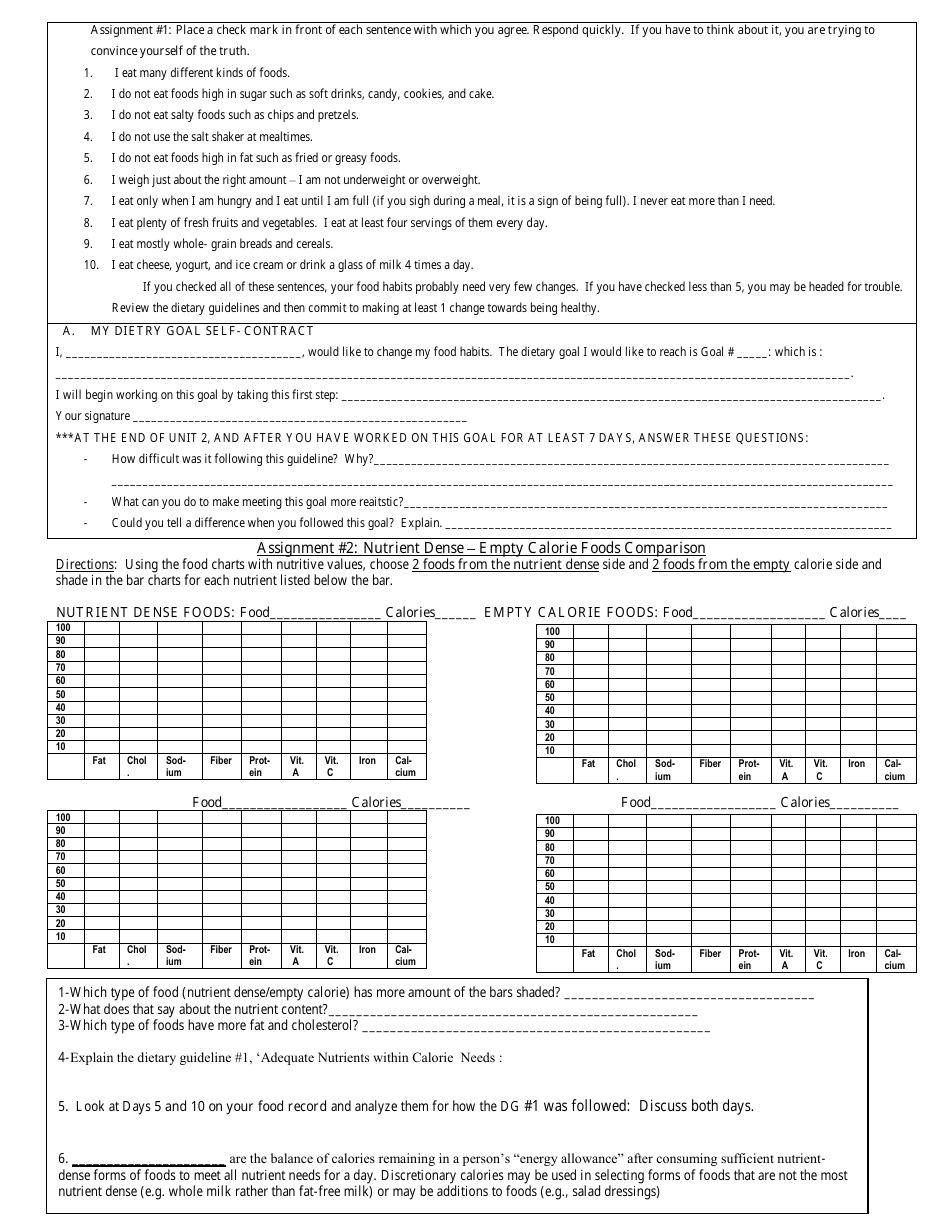 Nutrition Questionnaire Template cover page with three main sections, featuring a diverse array of colorful fruits and vegetables symbolizing a healthy and balanced diet.