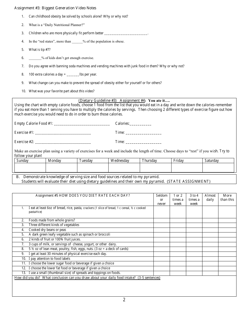 Nutrition Questionnaire Template - Fill Out, Sign Online And Download 