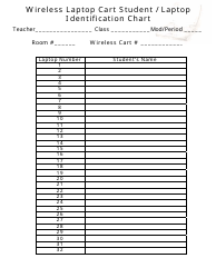 Document preview: Wireless Laptop Cart Student/Laptop Identification Chart Template