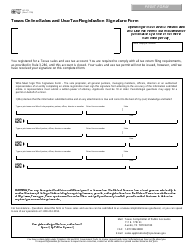 Document preview: Form AP-215 Texas Online Sales and Use Tax Registration Signature Form - Texas